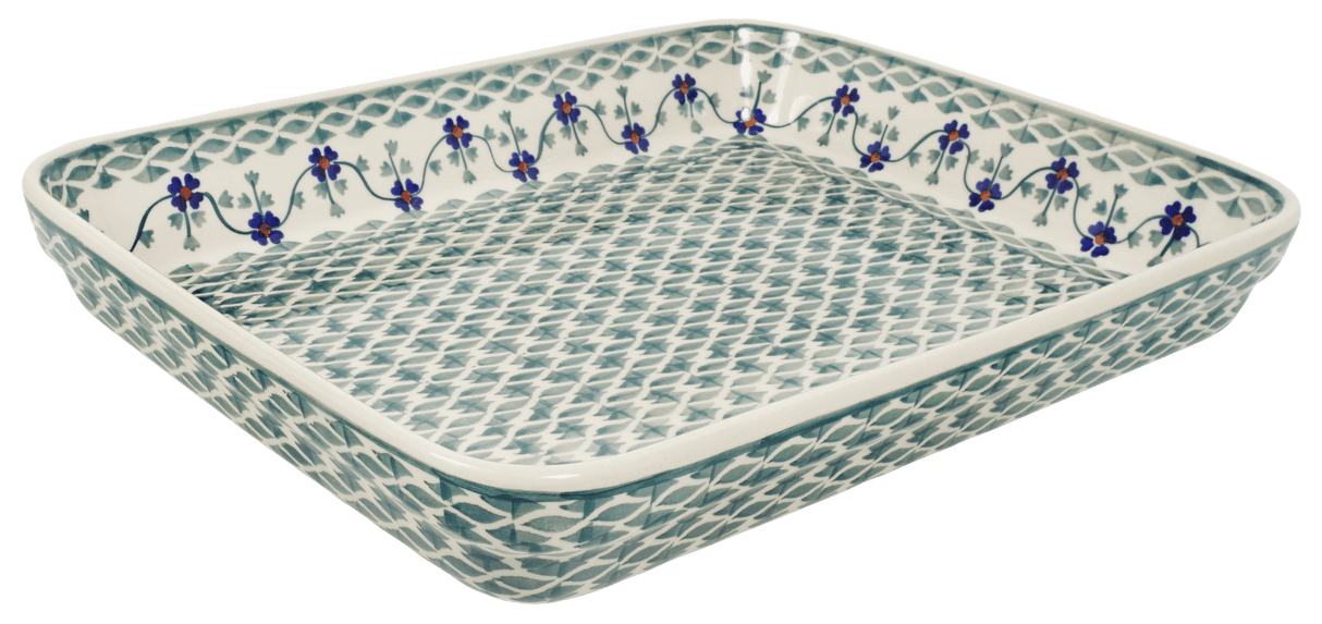 Baker, Rectangular, Shallow 10" x 13" in "Woven Pansies" by Manufaktura | P105T-RV