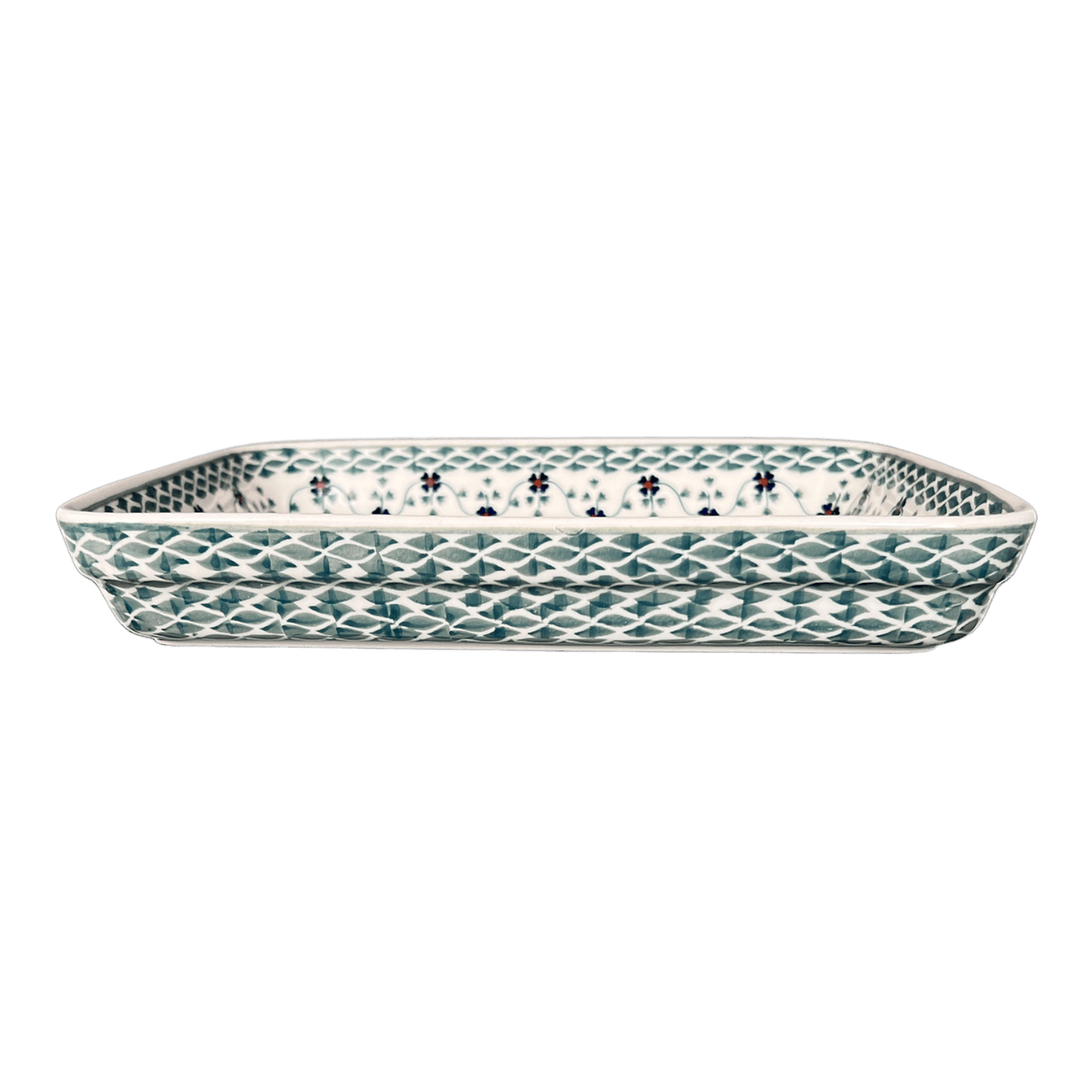 Baker, Rectangular, Shallow, 9" x 11" in "Woven Pansies" by Manufaktura | P104T-RV