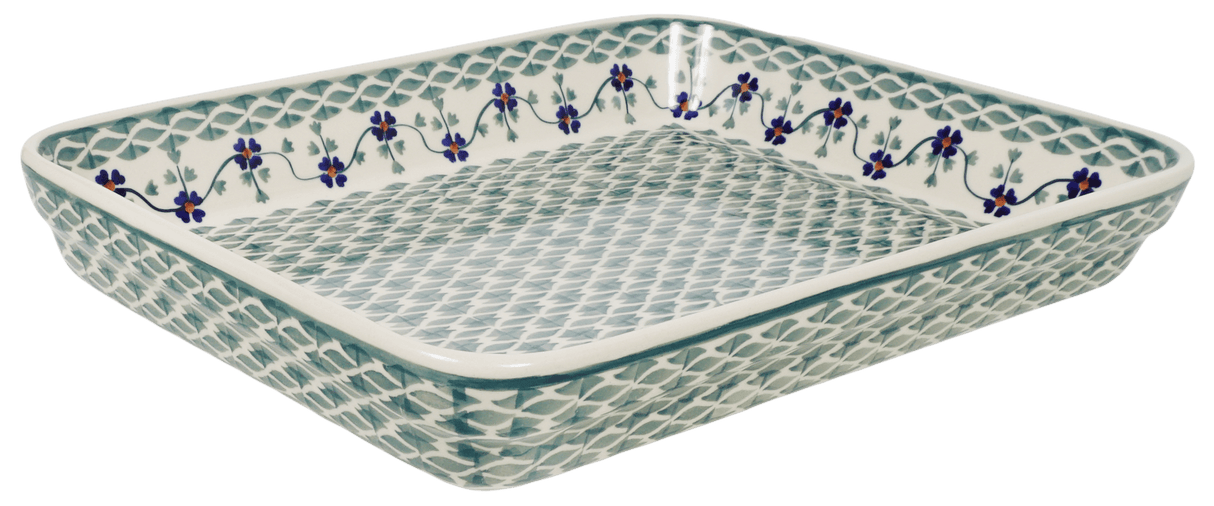 Baker, Rectangular, Shallow, 9" x 11" in "Woven Pansies" by Manufaktura | P104T-RV
