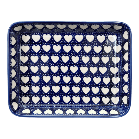 Baker, Rectangular, Shallow, 9" x 11" in "Sea of Hearts" by Manufaktura | P104T-SEA