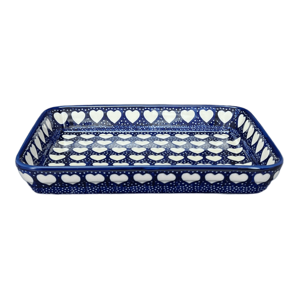 Baker, Rectangular, Shallow, 9" x 11" in "Sea of Hearts" by Manufaktura | P104T-SEA