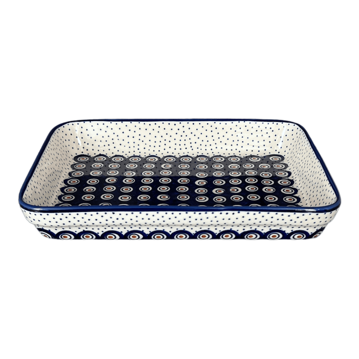 Baker, Rectangular, Shallow, 9" x 11" in "Peacock Dot" by Manufaktura | P104U-54K