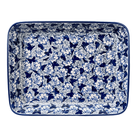 Baker, Rectangular, 9" x 11" in "Dusty Blue Butterflies" by Manufaktura | P104U-AS56