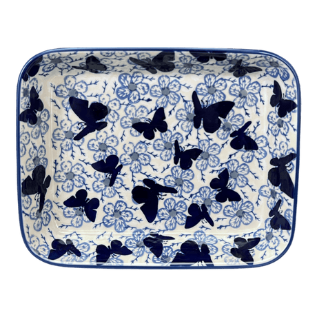 Baker, Rectangular, Shallow, 9" x 11" in "Blue Butterfly" by Manufaktura | P104U-AS58