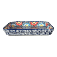 A picture of a Polish Pottery 9"x11" Rectangular Baker (Fiesta) | P104U-U1 as shown at PolishPotteryOutlet.com/products/9x11-rectangular-baker-fiesta-p104u-u1
