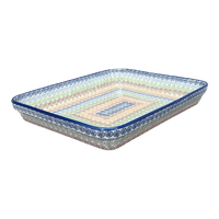 A picture of a Polish Pottery 10" x 13" Rectangular Baker (Speckled Rainbow) | P105M-AS37 as shown at PolishPotteryOutlet.com/products/10-x-13-rectangular-baker-speckled-rainbow-p105u-as37