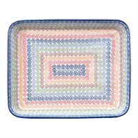 A picture of a Polish Pottery 10" x 13" Rectangular Baker (Speckled Rainbow) | P105M-AS37 as shown at PolishPotteryOutlet.com/products/10-x-13-rectangular-baker-speckled-rainbow-p105u-as37