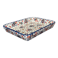 A picture of a Polish Pottery 10" x 13" Rectangular Baker (Bubble Machine) | P105M-AS38 as shown at PolishPotteryOutlet.com/products/10-x-13-rectangular-baker-bubble-machine-p105m-as38