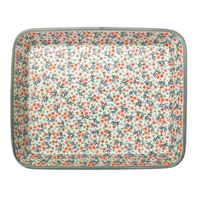 Polish Pottery 10" x 13" Rectangular Baker (Peach Blossoms) | P105S-AS46 Additional Image at PolishPotteryOutlet.com