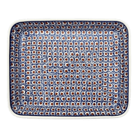 A picture of a Polish Pottery 10" x 13" Rectangular Baker (Chocolate Drop) | P105T-55 as shown at PolishPotteryOutlet.com/products/10-x-13-rectangular-baker-chocolate-drop-p105t-55