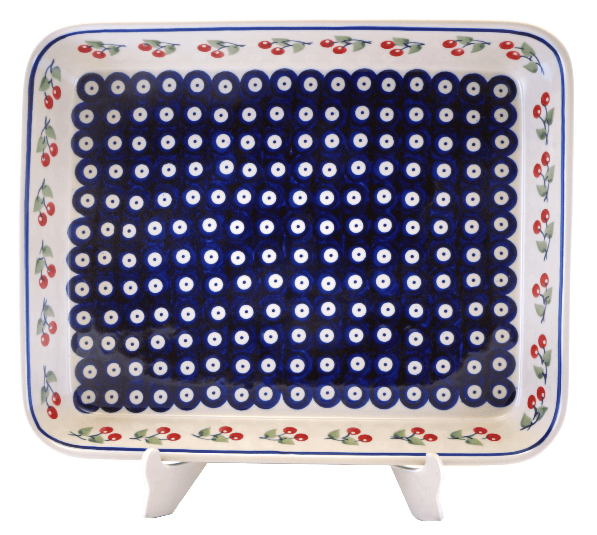 Polish Pottery - 9x11 Rectangular Baker - Cherry Dot - The Polish Pottery  Outlet