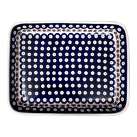 A picture of a Polish Pottery 10" x 13" Rectangular Baker (Mosquito) | P105T-70 as shown at PolishPotteryOutlet.com/products/10-x-13-rectangular-baker-mosquito-p105t-70