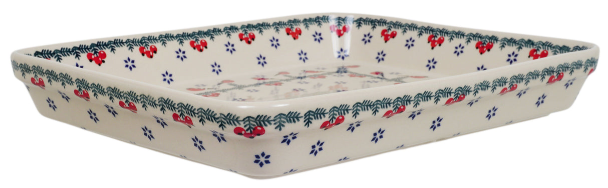 Baker, Rectangular, Shallow 10" x 13" in "Red Bird" by Manufaktura | P105T-GILE