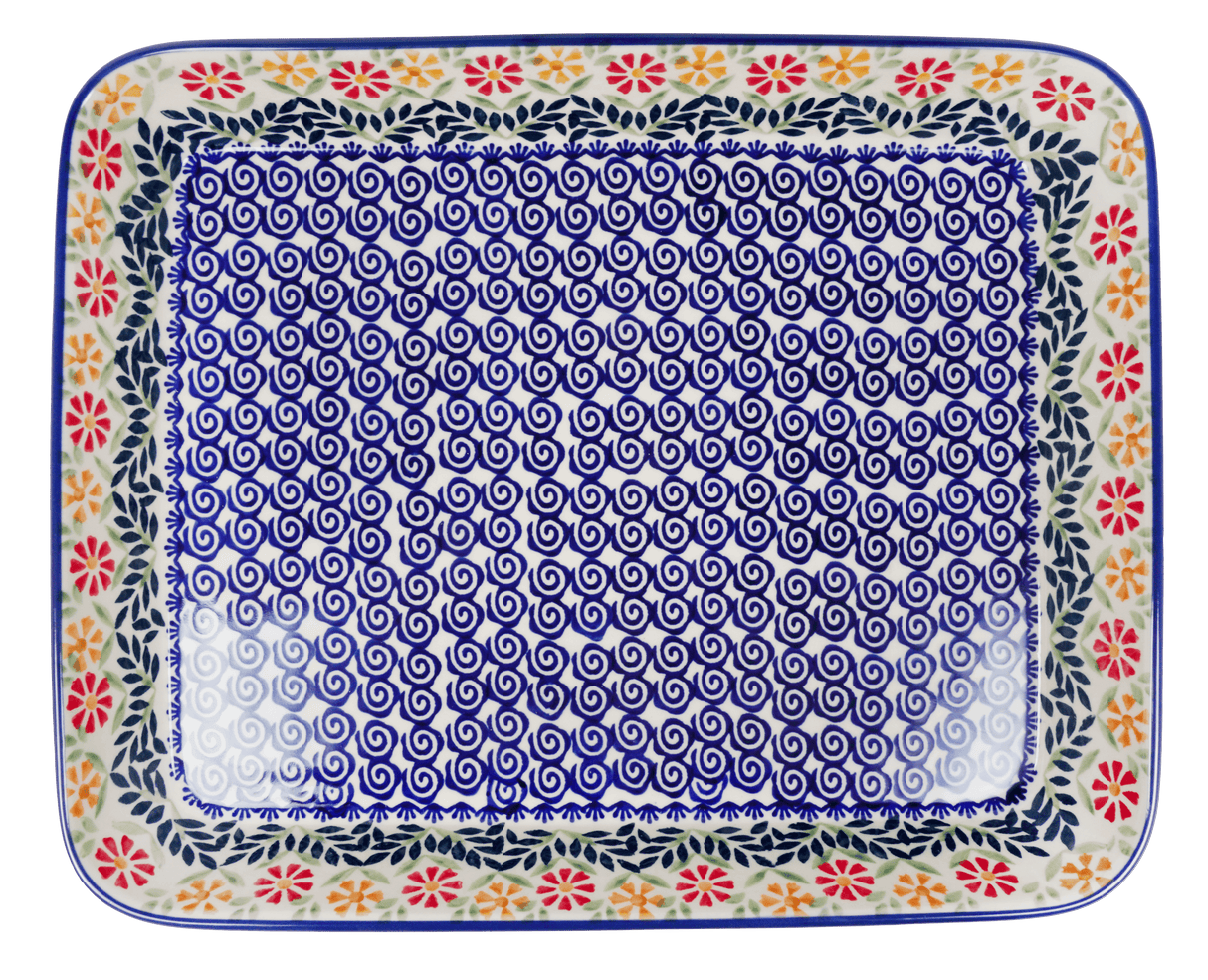 Baker, Rectangular, Shallow 10" x 13" in "Flower Power" by Manufaktura | P105T-JS14
