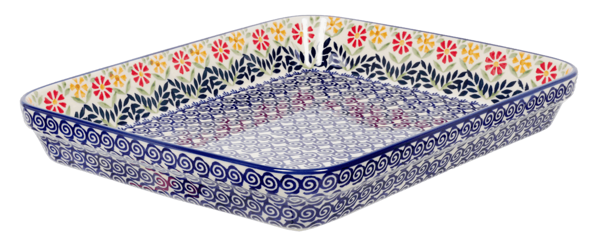 Baker, Rectangular, Shallow 10" x 13" in "Flower Power" by Manufaktura | P105T-JS14