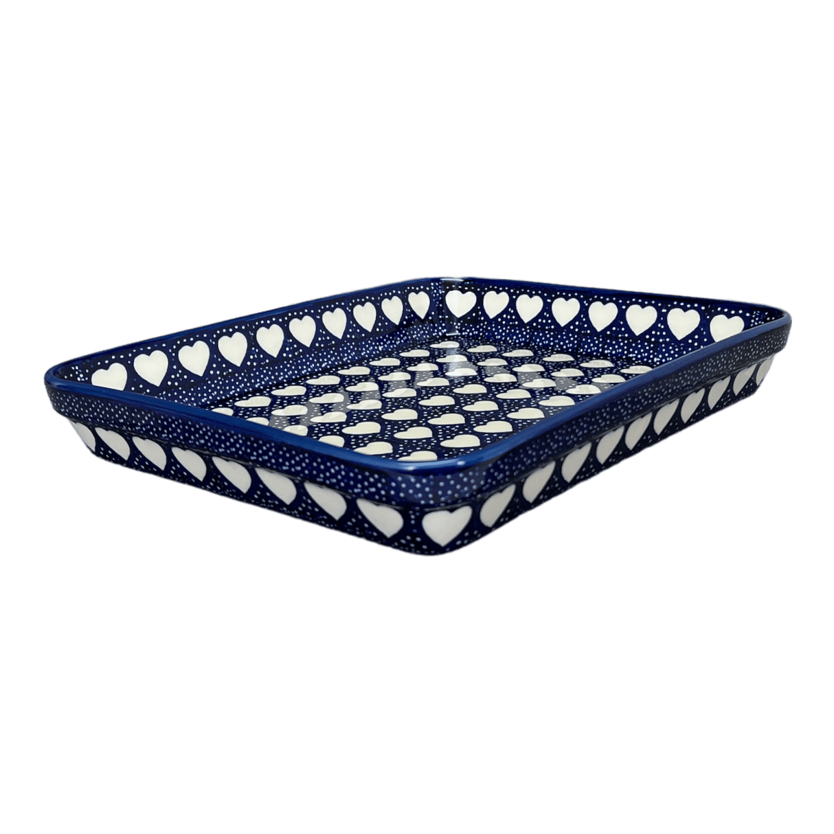 Baker, Rectangular, Shallow 10" x 13" in "Sea of Hearts" by Manufaktura | P105T-SEA