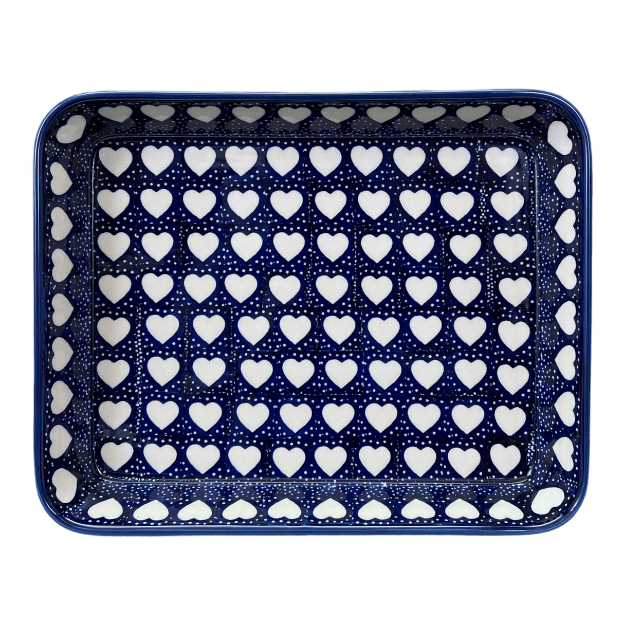 Baker, Rectangular, Shallow 10" x 13" in "Sea of Hearts" by Manufaktura | P105T-SEA