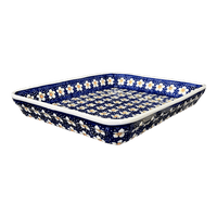 A picture of a Polish Pottery 10" x 13" Rectangular Baker (Paperwhites) | P105T-TJP as shown at PolishPotteryOutlet.com/products/10-x-13-rectangular-baker-paperwhites-p105t-tjp