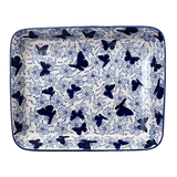 Baker, Rectangular, Shallow 10" x 13" in "Blue Butterfly" by Manufaktura | P105U-AS58