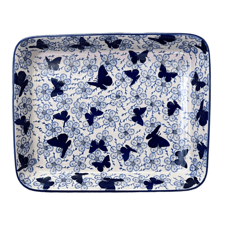 Baker, Rectangular, Shallow 10" x 13" in "Blue Butterfly" by Manufaktura | P105U-AS58