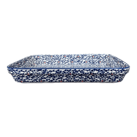 A picture of a Polish Pottery 10" x 13" Rectangular Baker (Blue Canopy) | P105U-IS04 as shown at PolishPotteryOutlet.com/products/10-x-13-rectangular-baker-blue-canopy-p105u-is04