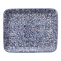 A picture of a Polish Pottery 10" x 13" Rectangular Baker (Blue Canopy) | P105U-IS04 as shown at PolishPotteryOutlet.com/products/10-x-13-rectangular-baker-blue-canopy-p105u-is04