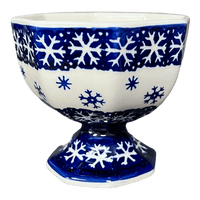 A picture of a Polish Pottery Ice Cream Cup (Snow Drift) | P113T-PZ as shown at PolishPotteryOutlet.com/products/ice-cream-cups-snow-drift
