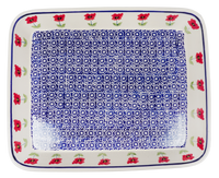 A picture of a Polish Pottery 10" x 13" Rectangular Baker (Poppy Garden) | P105T-EJ01 as shown at PolishPotteryOutlet.com/products/10x13-rectangular-baker-poppy-garden