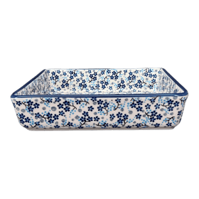 Polish Pottery 8" Square Baker (Scattered Blues) | P151S-AS45 Additional Image at PolishPotteryOutlet.com