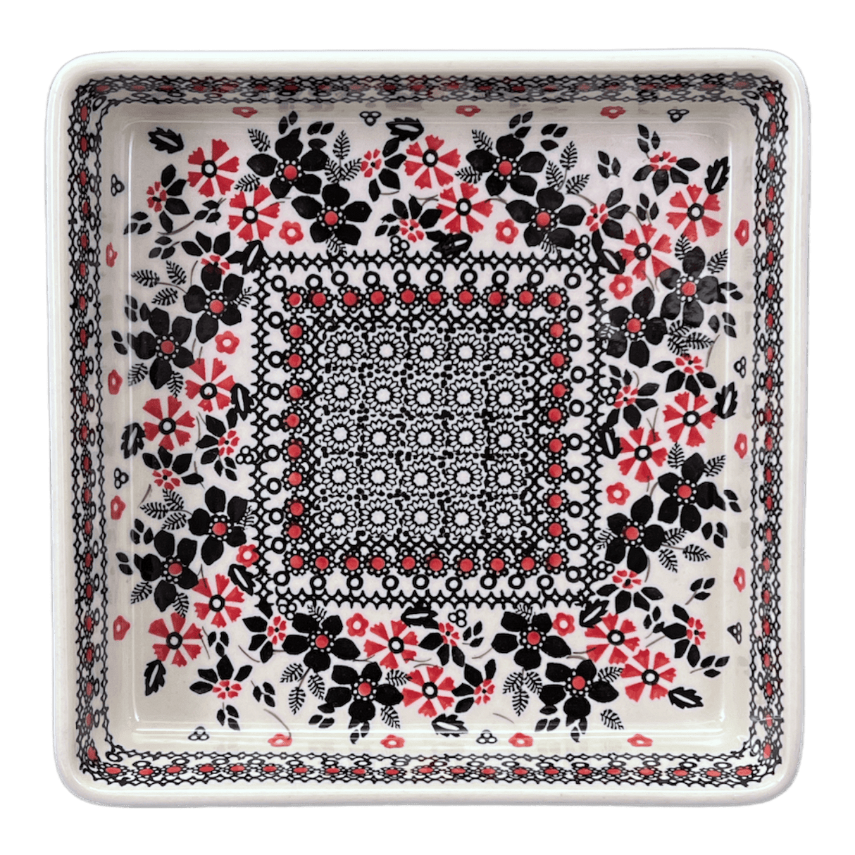 Baker, Square, 8" in "Duet in Black & Red" by Manufaktura | P151S-DPCC