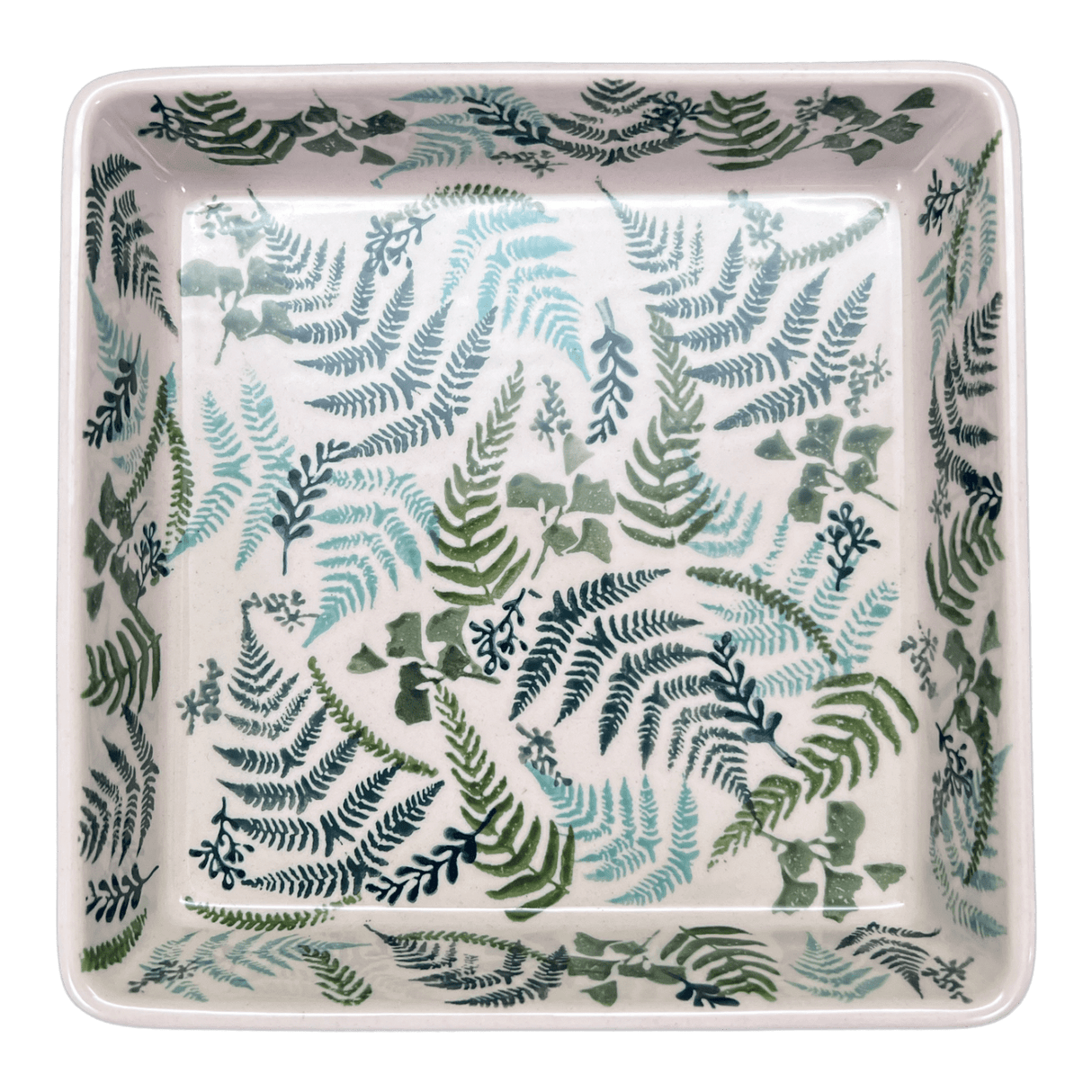 Baker, Square, 8" in "Scattered Ferns" by Manufaktura | P151S-GZ39