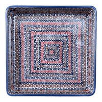 A picture of a Polish Pottery 8" Square Baker (Sweet Symphony) | P151S-IZ15 as shown at PolishPotteryOutlet.com/products/8-square-baker-sweet-symphony-p151s-iz15
