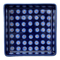 A picture of a Polish Pottery 8" Square Baker (Harvest Moon) | P151S-ZP01 as shown at PolishPotteryOutlet.com/products/8-square-baker-harvest-moon-p151s-zp01