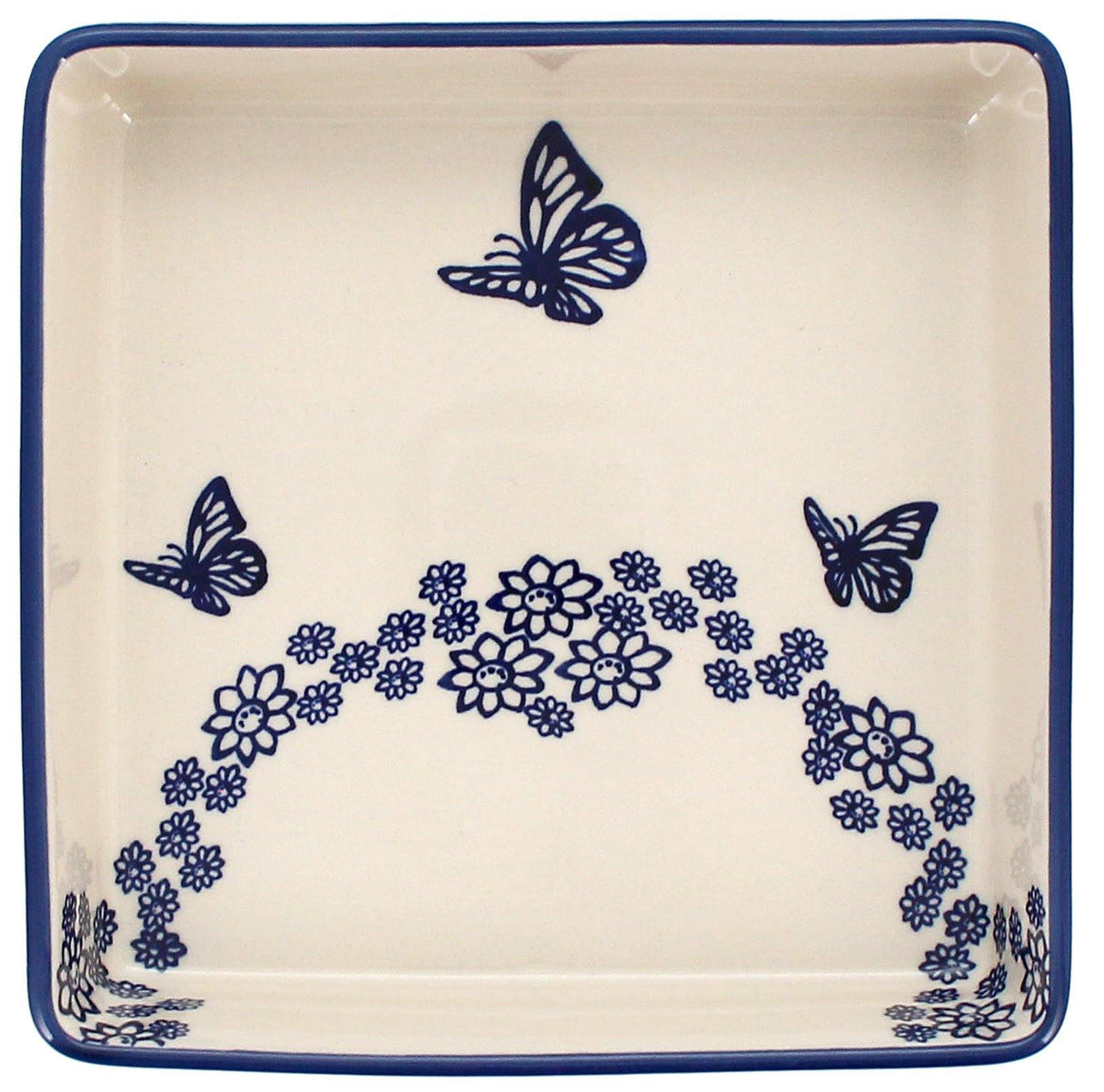 Baker, Square, 8" in "Butterfly Garden" by Manufaktura | P151T-MOT1