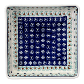 Polish Pottery 8" Square Baker (Starry Wreath) | P151T-PZG Additional Image at PolishPotteryOutlet.com