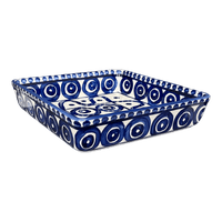 A picture of a Polish Pottery 8" Square Baker (Polish Doodle) | P151U-99 as shown at PolishPotteryOutlet.com/products/8-square-baker-polish-doodle-p151u-99