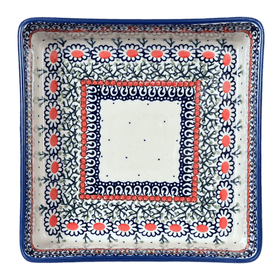 Polish Pottery 8" Square Baker (Daisy Chain) | P151U-ST Additional Image at PolishPotteryOutlet.com