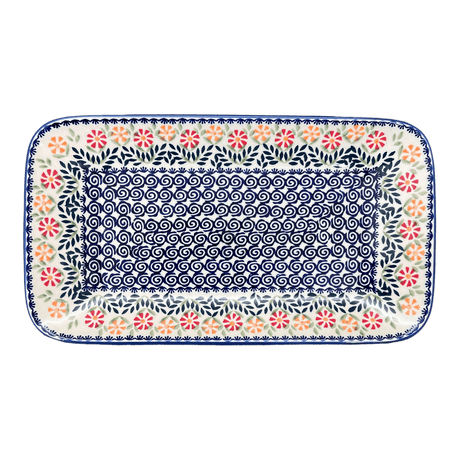 Platter, Rectangular, 14" x 8" in "Flower Power" by Manufaktura | P202T-JS14