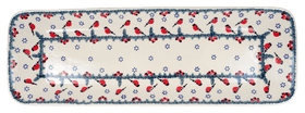 Polish Pottery 19.5" Rectangular Server (Red Bird) | P204T-GILE Additional Image at PolishPotteryOutlet.com