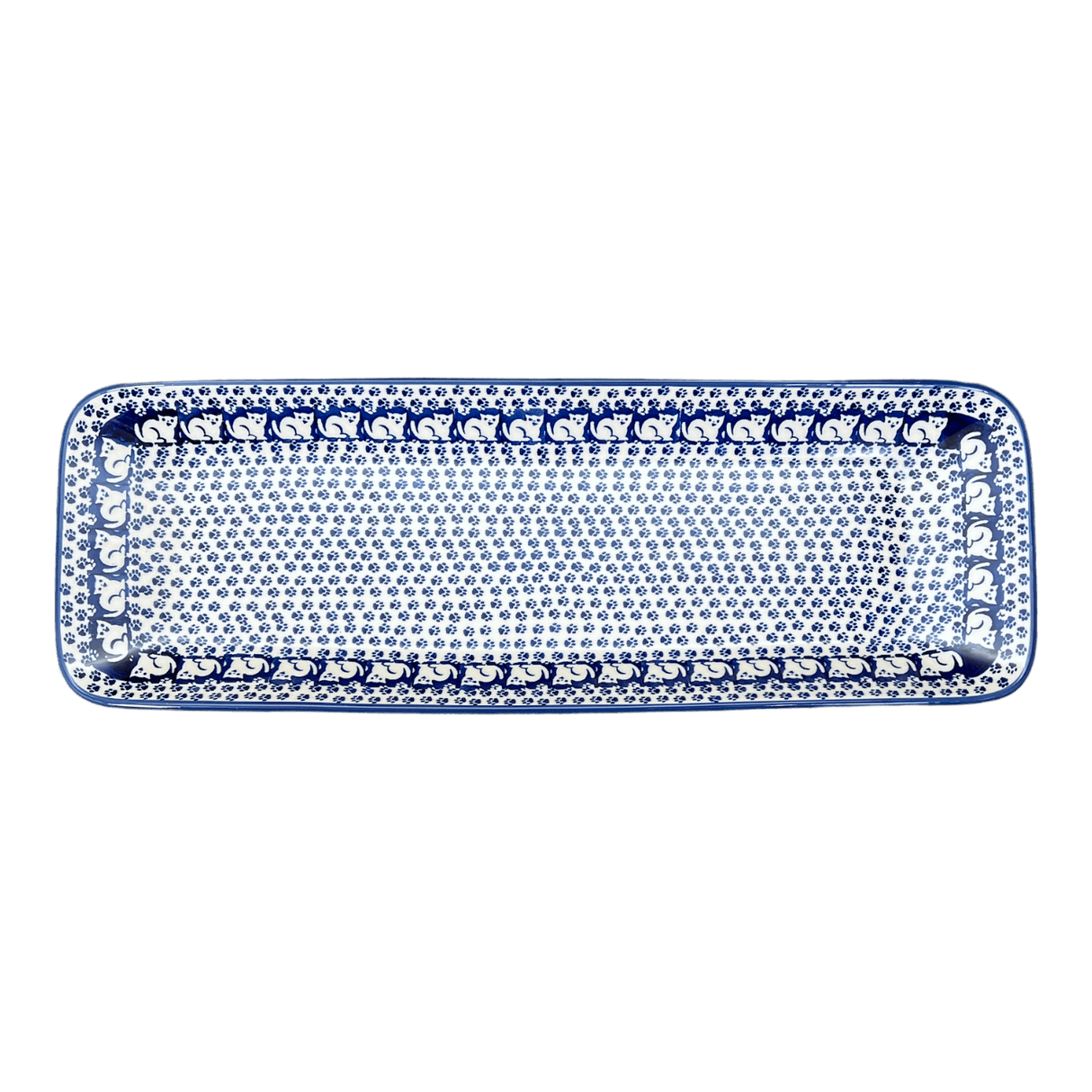 Platter, Rectangular, Long, 19.5" x 6.75" in "Kitty Cat Path" by Manufaktura | P204T-KOT6