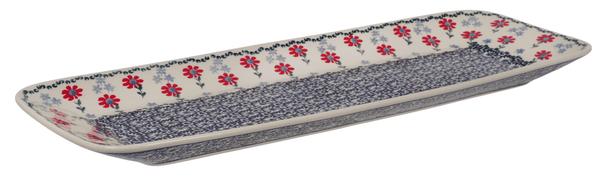 Platter, Rectangular, Long, 19.5" x 6.75" in "Summer Blossoms" by Manufaktura | P204T-P232