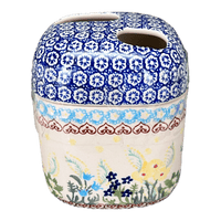 A picture of a Polish Pottery Toothbrush Holder (Beautiful Botanicals) | P213S-DPOG as shown at PolishPotteryOutlet.com/products/toothbrush-holder-beautiful-botanicals-p213s-dpog