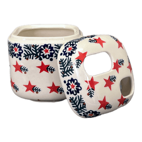 Polish Pottery Toothbrush Holder (Evergreen Stars) | P213T-PZGG Additional Image at PolishPotteryOutlet.com