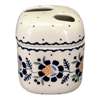 A picture of a Polish Pottery Toothbrush Holder (Cornflower) | P213T-RU as shown at PolishPotteryOutlet.com/products/toothbrush-holder-cornflower-p213t-ru