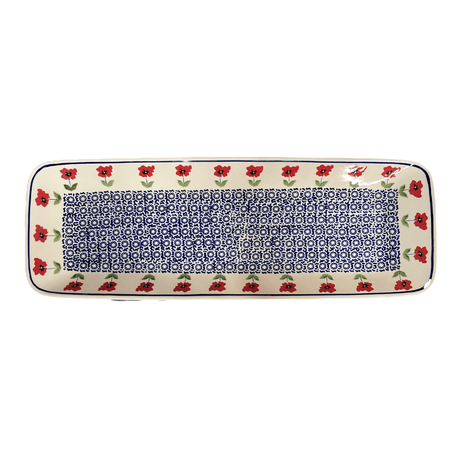 Platter, Rectangular, Long, 19.5" x 6.75" in "Poppy Garden" by Manufaktura | P204T-EJ01