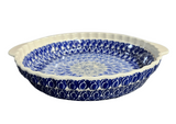Baker, Round, Pie Plate, Handles, 9.75" in "Tulip Blues" by Manufaktura | Z148T-GP16