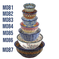A picture of a Polish Pottery 3.5" Bowl (Violet Storm) | M081U-ASZ as shown at PolishPotteryOutlet.com/products/3-5-bowl-violet-storm-m081u-asz