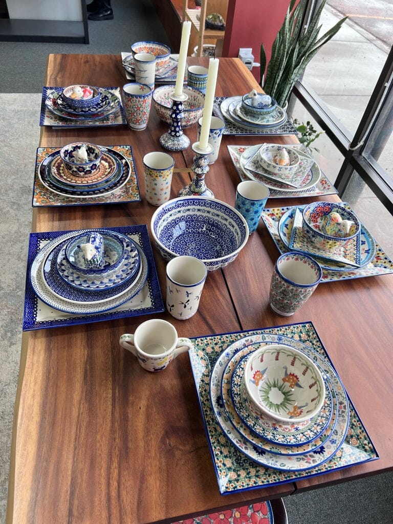 Polish pottery shop dinner sets