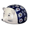 Polish Pottery Hedgehog Bank (Midnight Daisies) | S005S-S002 at PolishPotteryOutlet.com