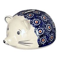A picture of a Polish Pottery Hedgehog Bank (Bonbons) | S005T-2 as shown at PolishPotteryOutlet.com/products/hedgehog-bank-bonbons-s005t-2